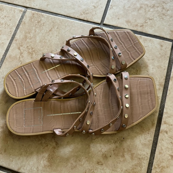 Dolce Vita women’s nude studded square toe strappy faux leather sandals size 9 - Picture 3 of 6